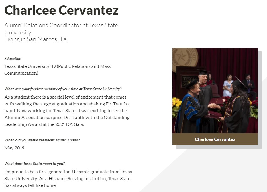 Charlcee Cervantez I Shook Your Hand Page
